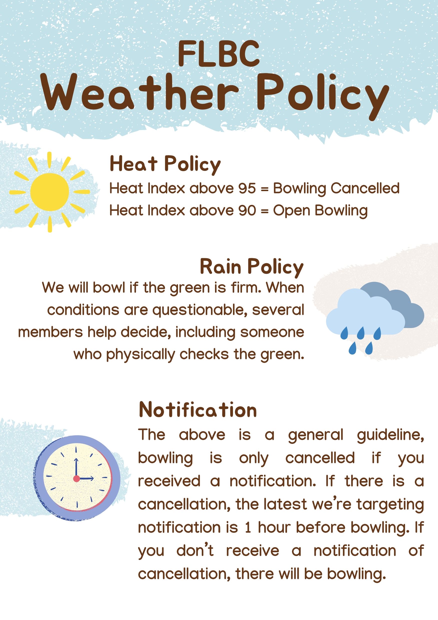 League Bowling Weather Policy